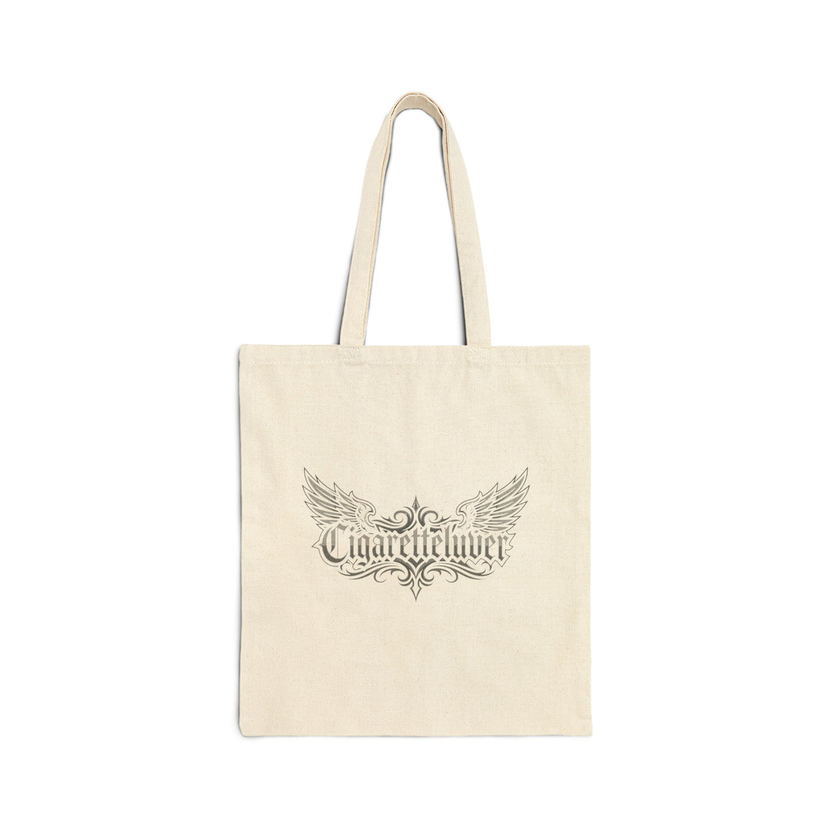 Winged Script Cotton Tote Bag — 'Cigarettelover' Vintage Logo