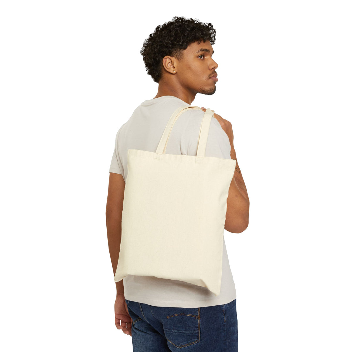 Gothic Script Tote Bag — 'Conscience' Black Calligraphy Canvas Tote