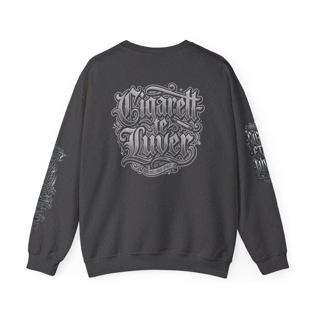 Crewneck Sweatshirt — Gothic Script "Great Live" Streetwear Pullover