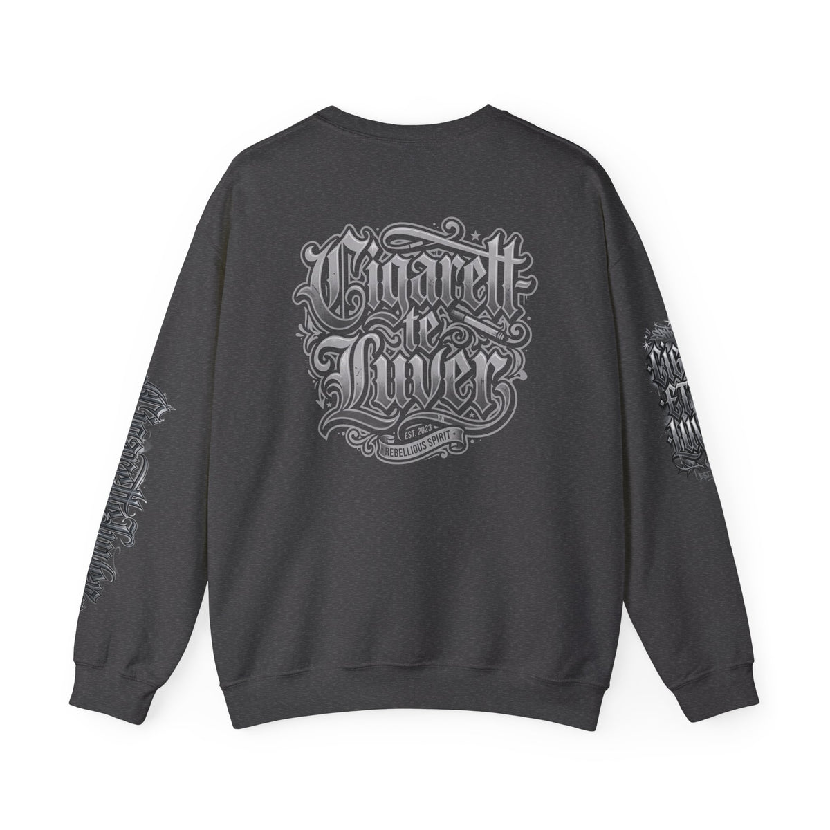 Crewneck Sweatshirt — Gothic Script "Great Live" Streetwear Pullover