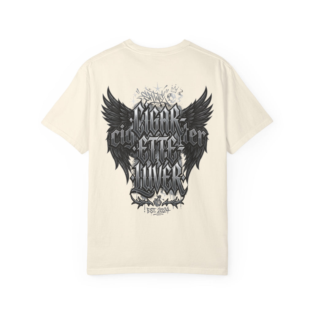 Cigar City Liver T-Shirt — Vintage Gothic Skull & Wings Graphic Tee