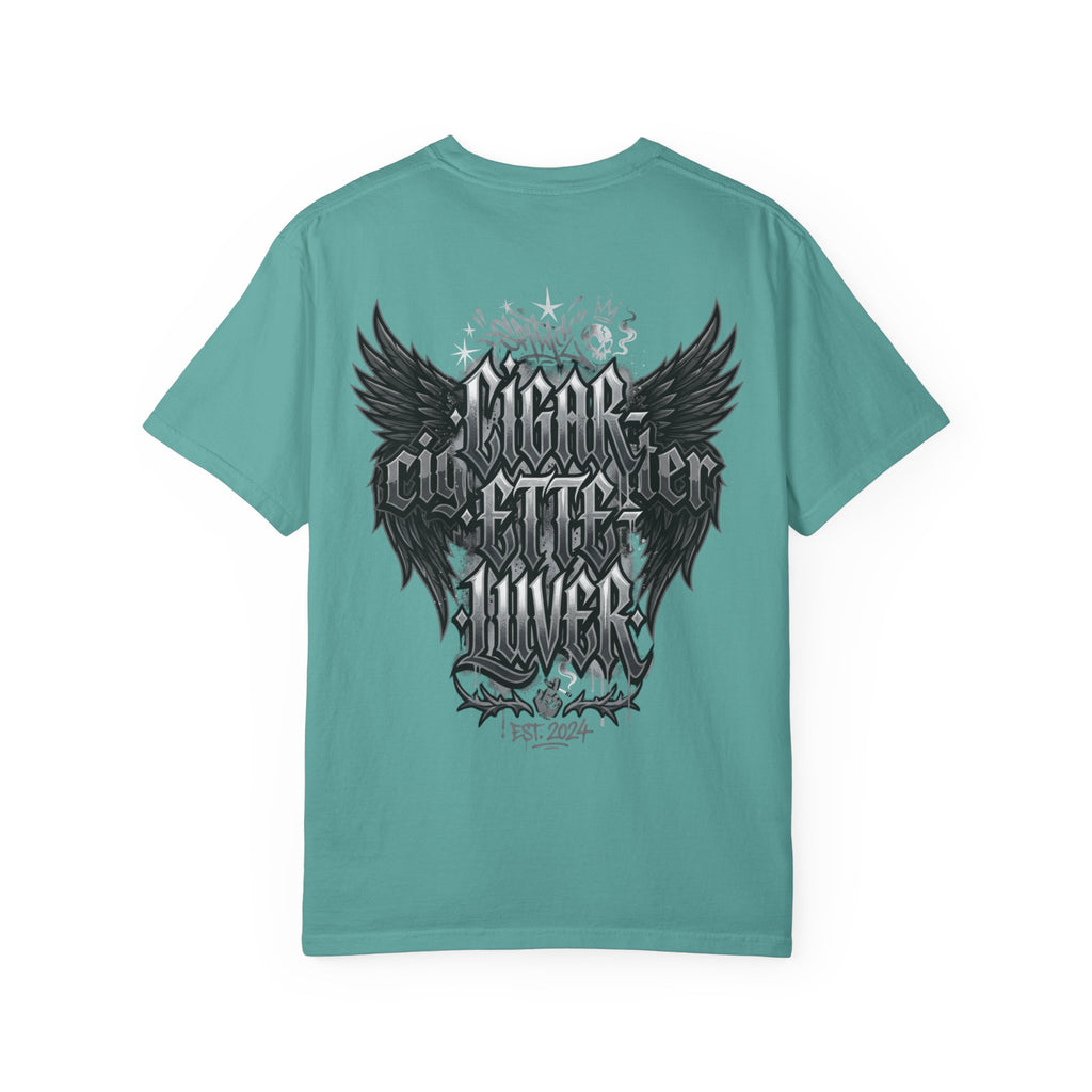 Cigar City Liver T-Shirt — Vintage Gothic Skull & Wings Graphic Tee