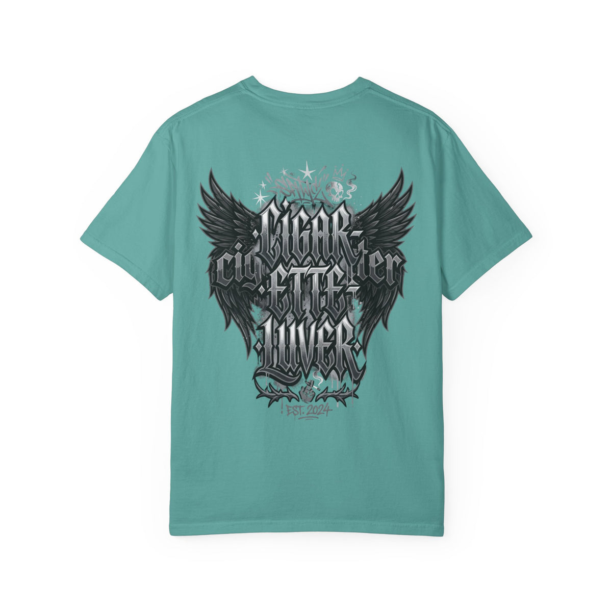Cigar City Liver T-Shirt — Vintage Gothic Skull & Wings Graphic Tee
