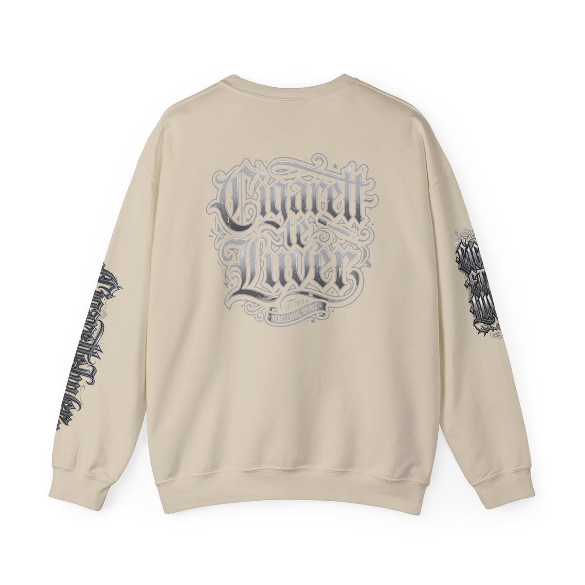 Crewneck Sweatshirt — Gothic Script "Great Live" Streetwear Pullover