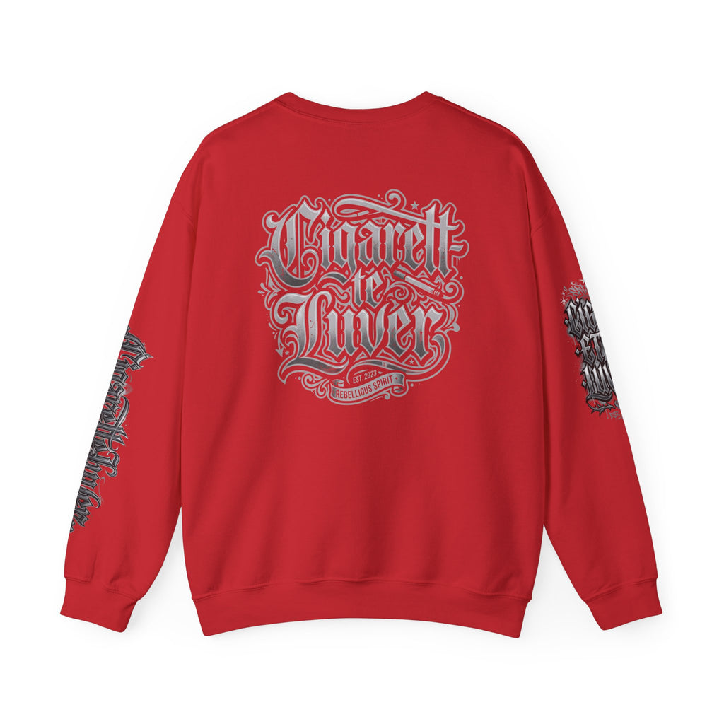 Crewneck Sweatshirt — Gothic Script "Great Live" Streetwear Pullover