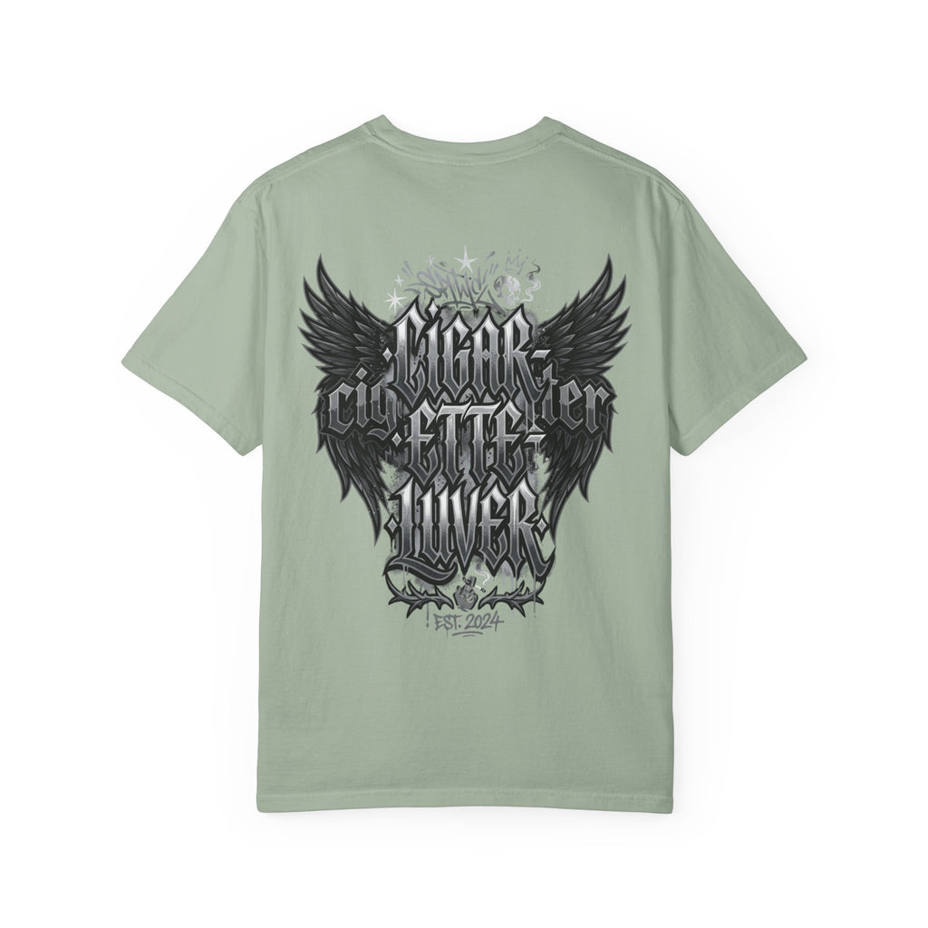 Cigar City Liver T-Shirt — Vintage Gothic Skull & Wings Graphic Tee