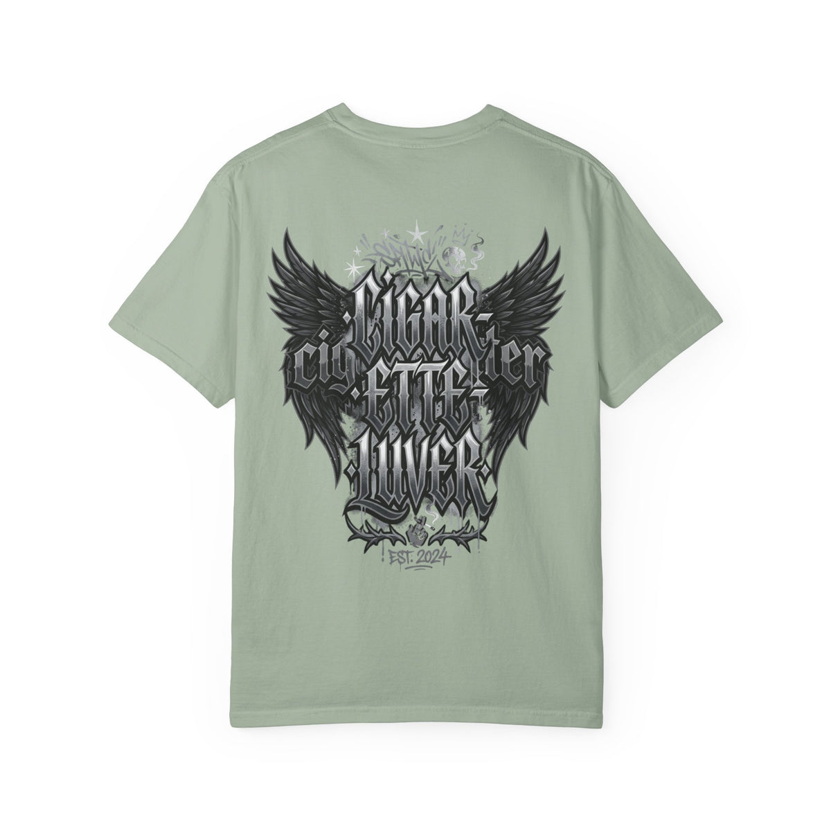 Cigar City Liver T-Shirt — Vintage Gothic Skull & Wings Graphic Tee