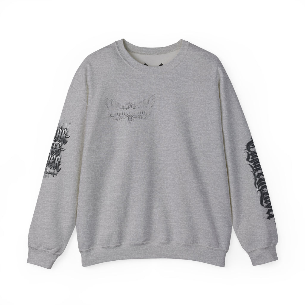 Crewneck Sweatshirt — Gothic Script "Great Live" Streetwear Pullover