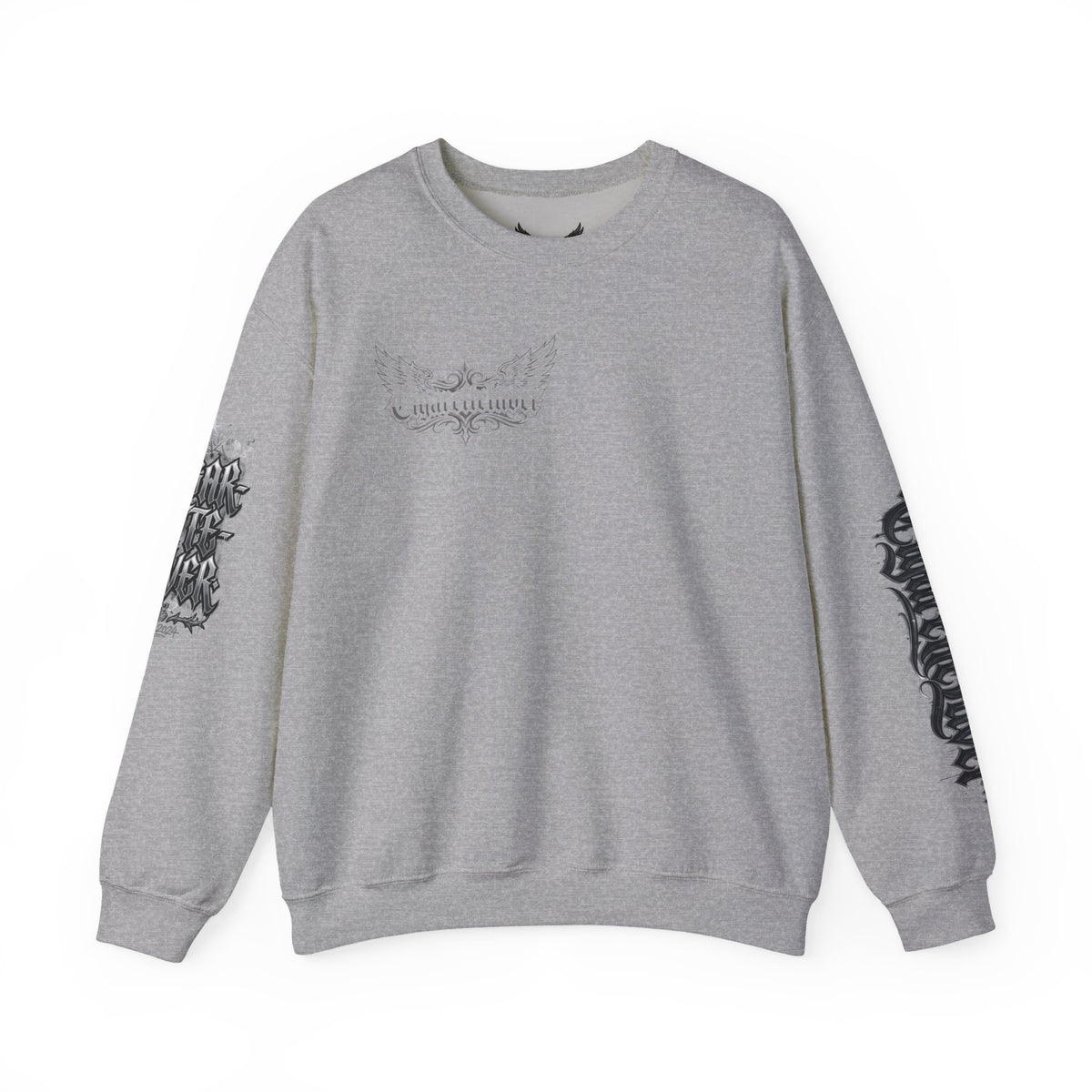 Crewneck Sweatshirt — Gothic Script "Great Live" Streetwear Pullover