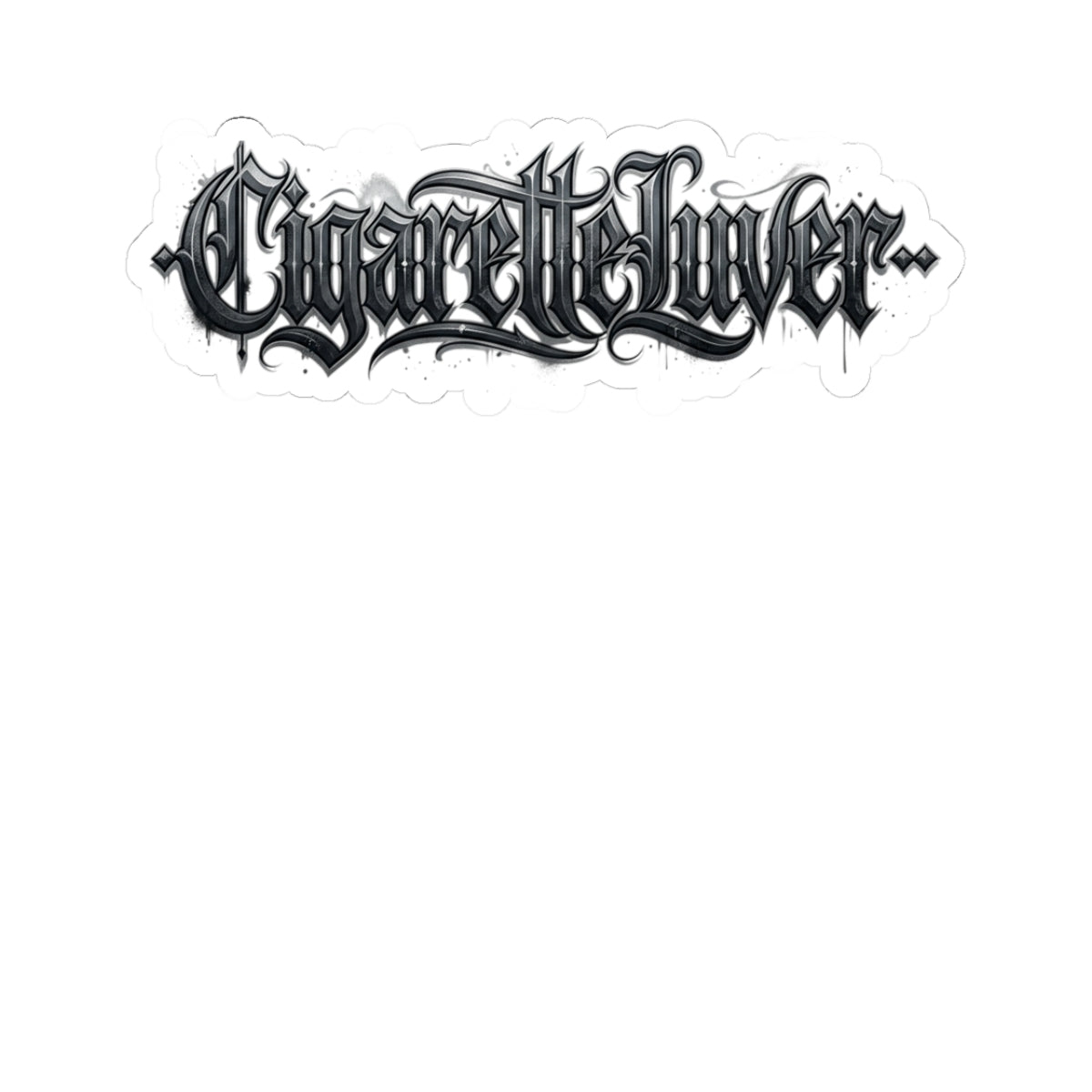 Cigarette Lvr Gothic Script Kiss-Cut Sticker