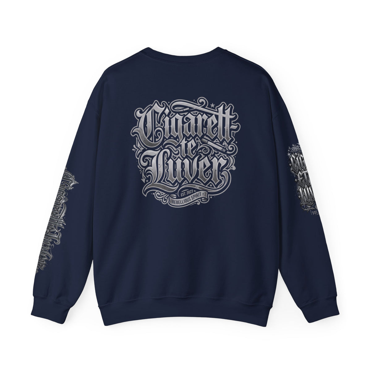Crewneck Sweatshirt — Gothic Script "Great Live" Streetwear Pullover
