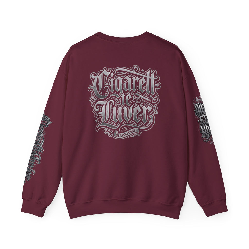Crewneck Sweatshirt — Gothic Script "Great Live" Streetwear Pullover