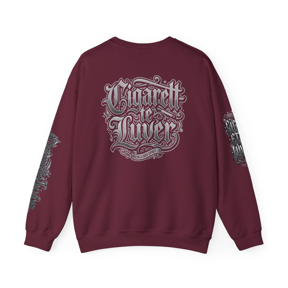 Crewneck Sweatshirt — Gothic Script "Great Live" Streetwear Pullover