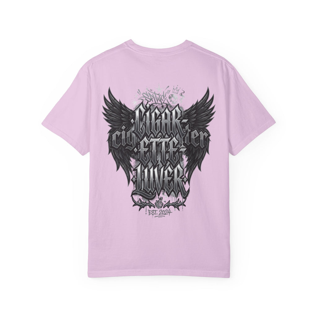Cigar City Liver T-Shirt — Vintage Gothic Skull & Wings Graphic Tee