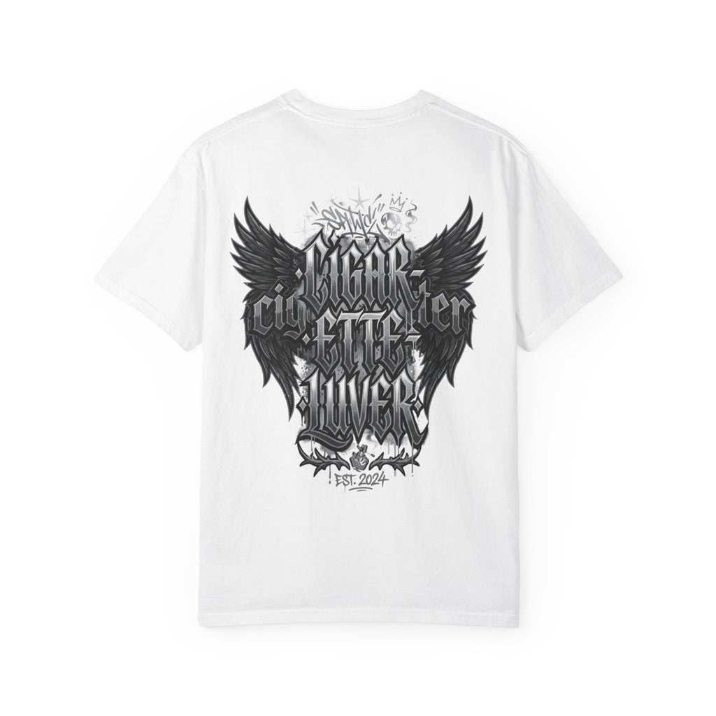 Cigar City Liver T-Shirt — Vintage Gothic Skull & Wings Graphic Tee