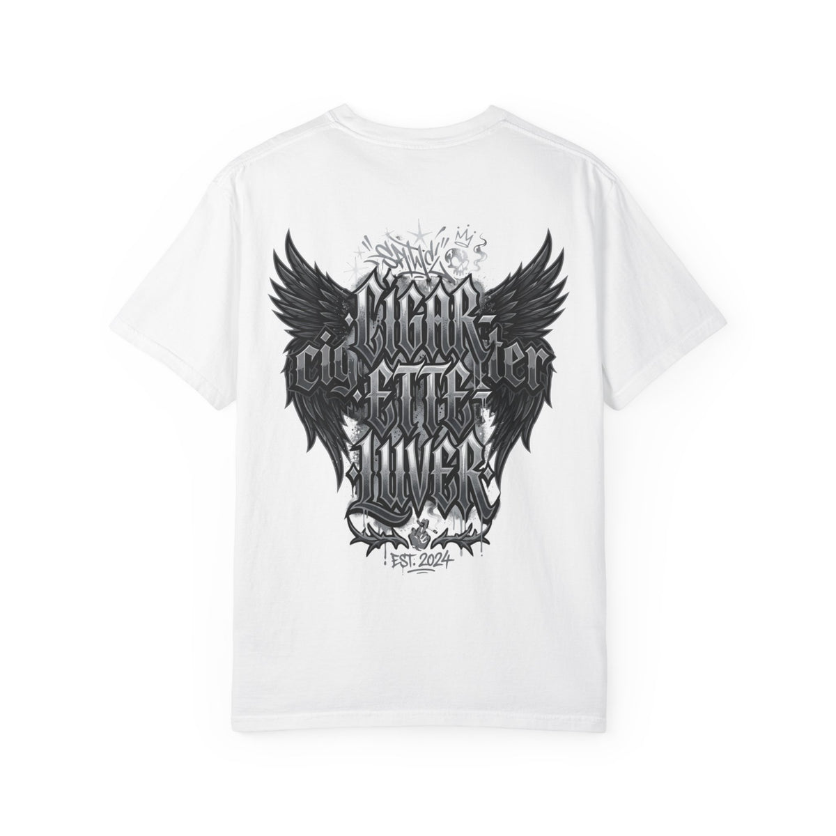 Cigar City Liver T-Shirt — Vintage Gothic Skull & Wings Graphic Tee