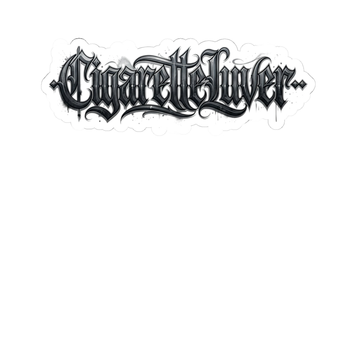 Cigarette Lvr Gothic Script Kiss-Cut Sticker