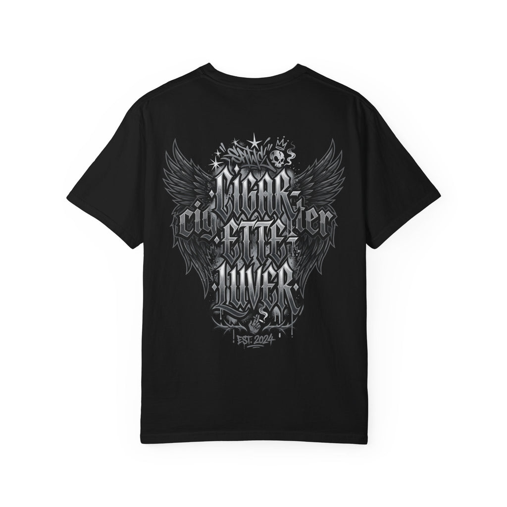 Cigar City Liver T-Shirt — Vintage Gothic Skull & Wings Graphic Tee