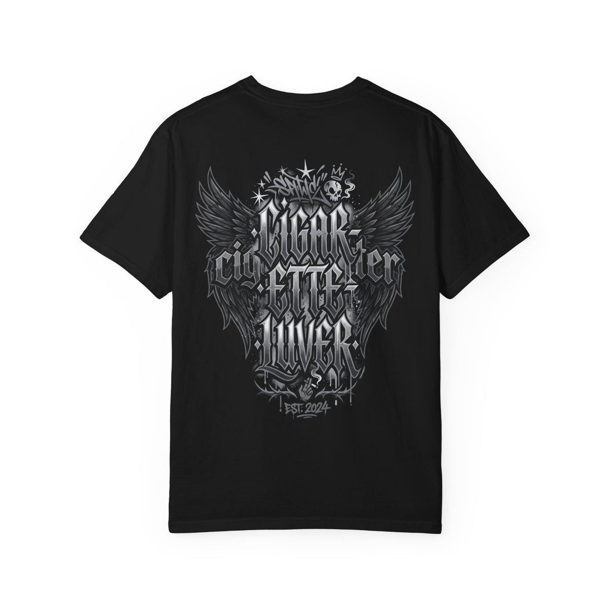 Cigar City Liver T-Shirt — Vintage Gothic Skull & Wings Graphic Tee