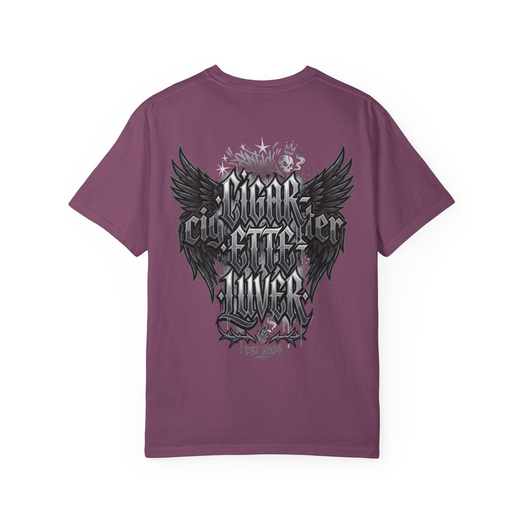 Cigar City Liver T-Shirt — Vintage Gothic Skull & Wings Graphic Tee