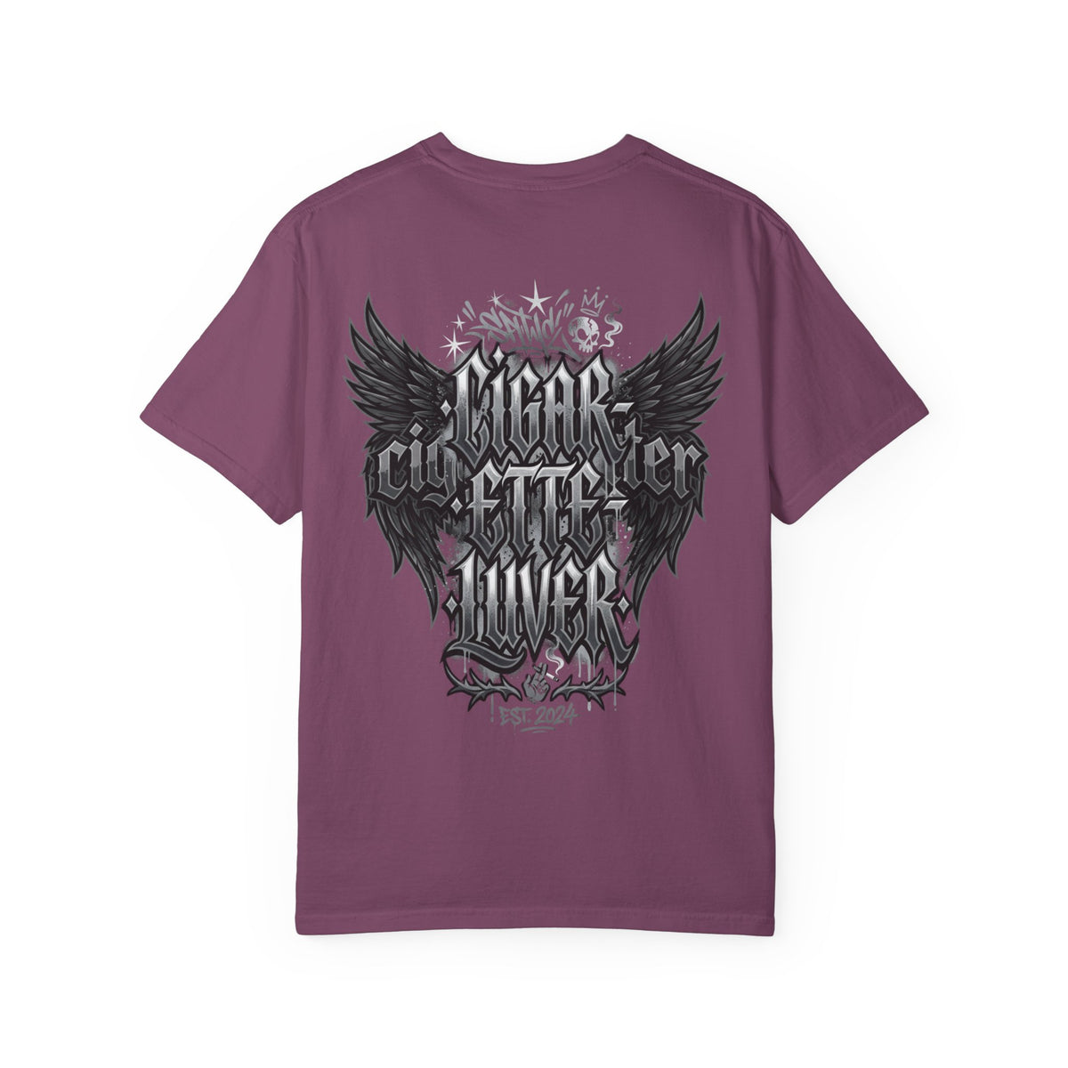 Cigar City Liver T-Shirt — Vintage Gothic Skull & Wings Graphic Tee