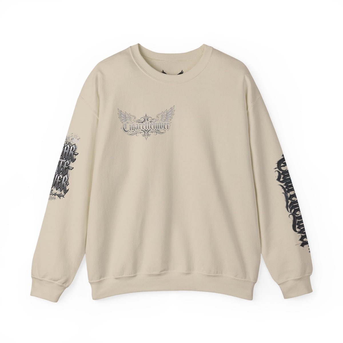 Crewneck Sweatshirt — Gothic Script "Great Live" Streetwear Pullover