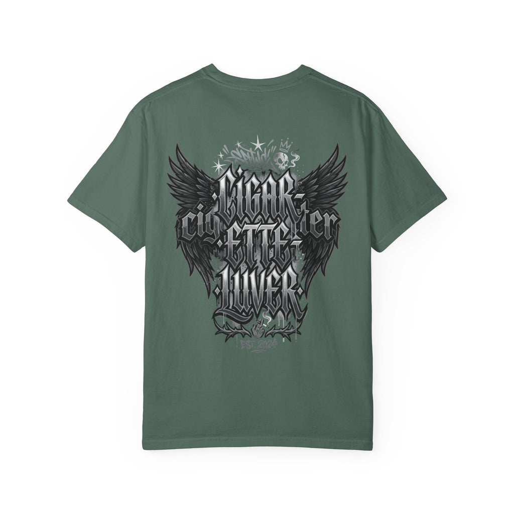 Cigar City Liver T-Shirt — Vintage Gothic Skull & Wings Graphic Tee