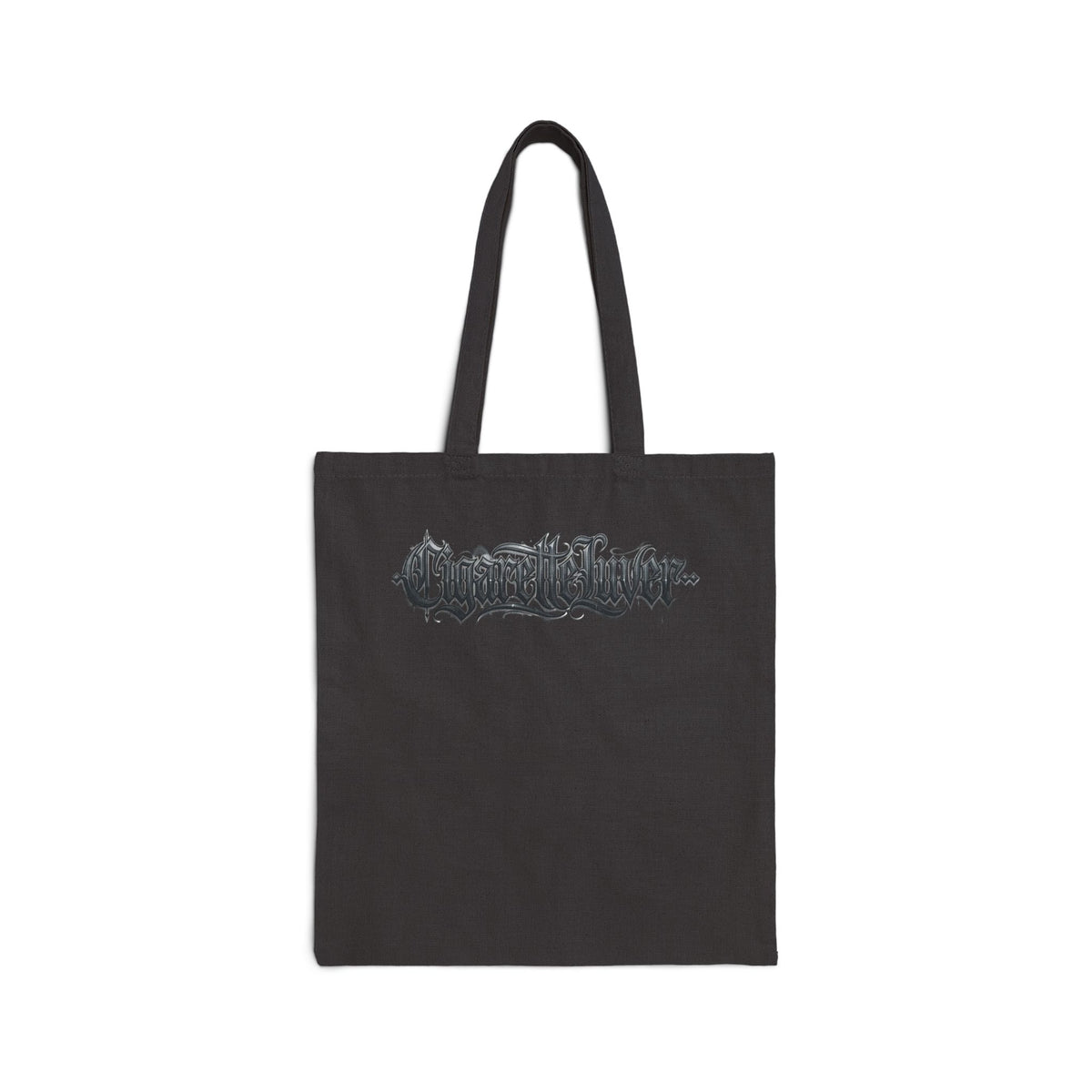 Gothic Script Tote Bag — 'Conscience' Black Calligraphy Canvas Tote