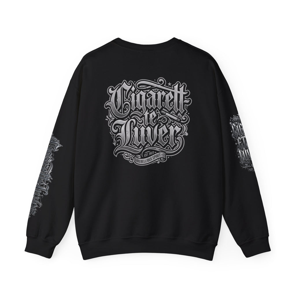 Crewneck Sweatshirt — Gothic Script "Great Live" Streetwear Pullover