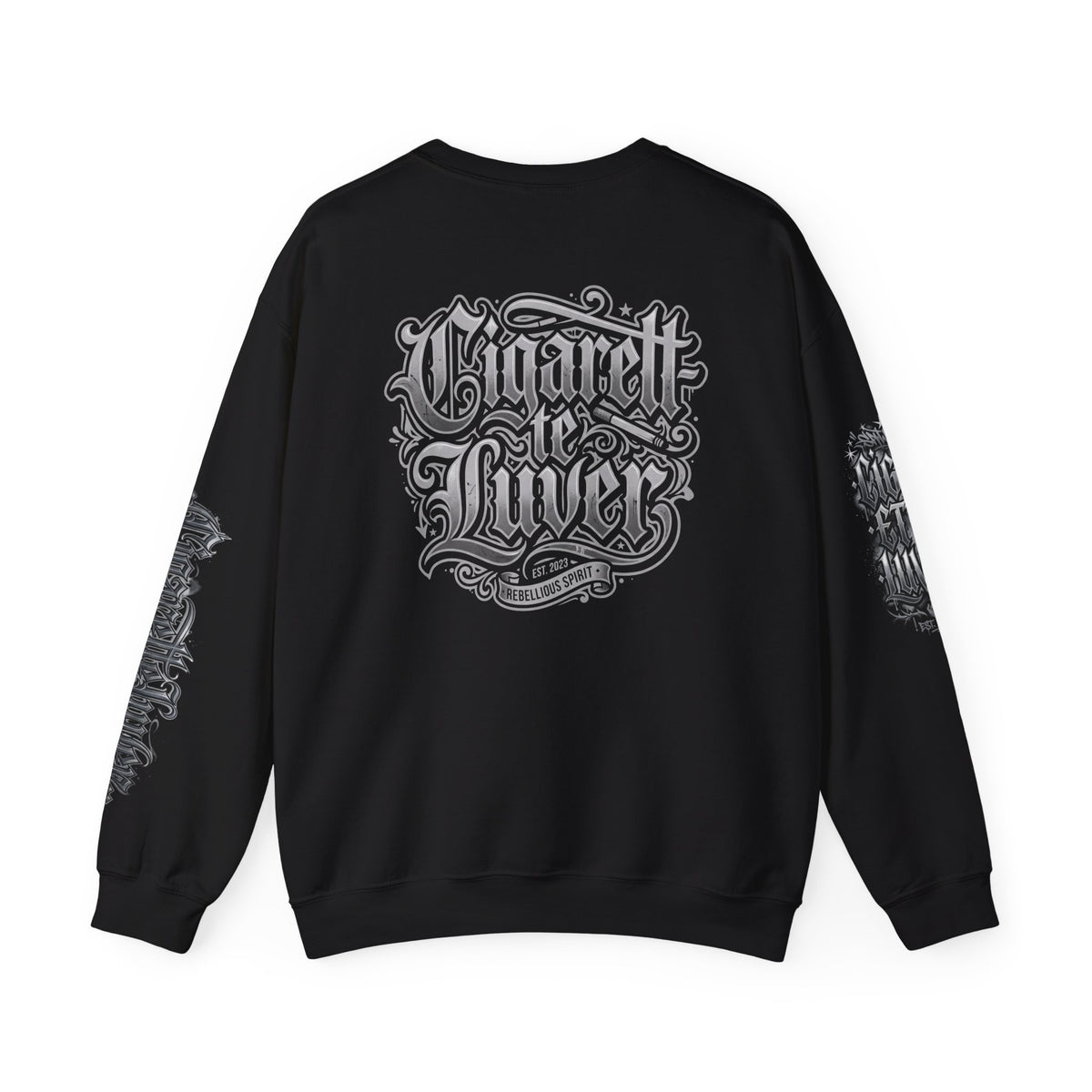 Crewneck Sweatshirt — Gothic Script "Great Live" Streetwear Pullover